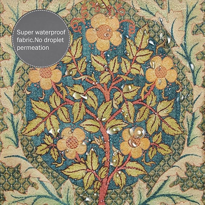 William Morris Botanical Art Shower Curtain,Vintage Famous Floral Shower Curtain Set 72""×72"" Inch, Style-5