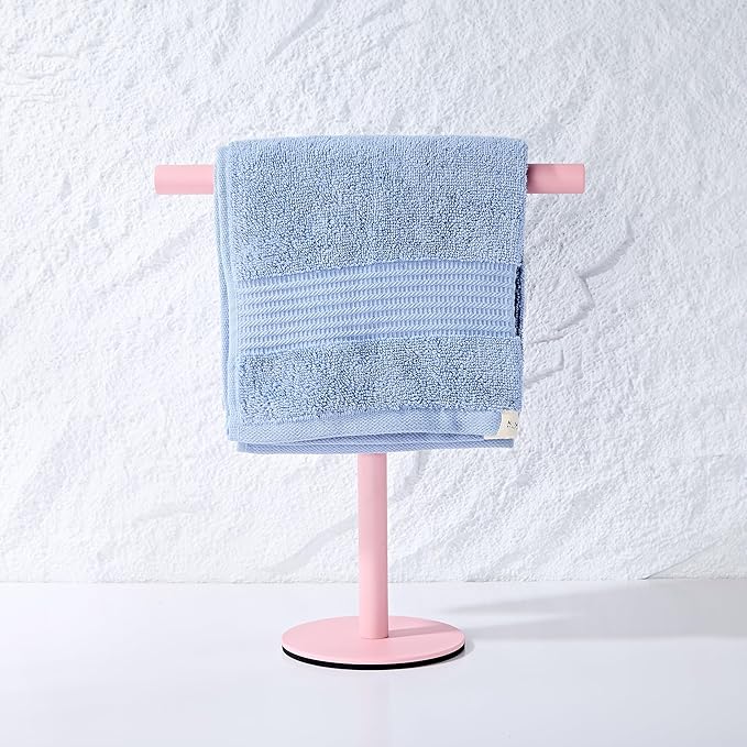 Pink Bathroom Hand Towel Holder Stand???T-Shape Hand Towel Holder Stand SUS304 Stainless Steel for Bathroom???Kitchen or Vanity Countertop