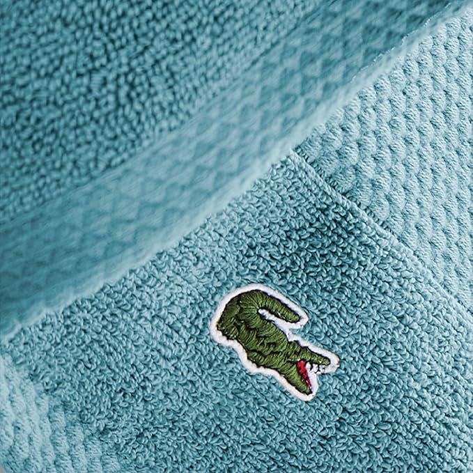 Lacoste Heritage 100% Supima Cotton Bath Sheet, Celestial, 35" x 70" – Highly Absorbent & Quick Drying, Premium Super Soft Bath Towel, Bathroom Essential, Gift for All Occasions, Machine Washable