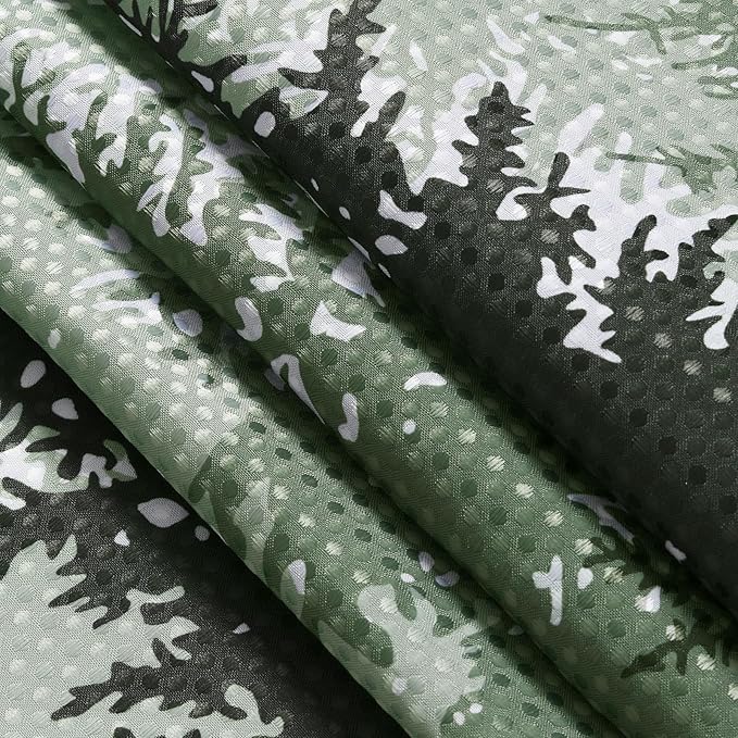 Hokibero Olivie Green Misty Forest Mountain Nature Tree Fabric Shower Curtains for Bathroom Waterproof Heavy Duty Green and White Woohitedland Shower Curtain Bathtubs Hotel, 72 x 78 inch