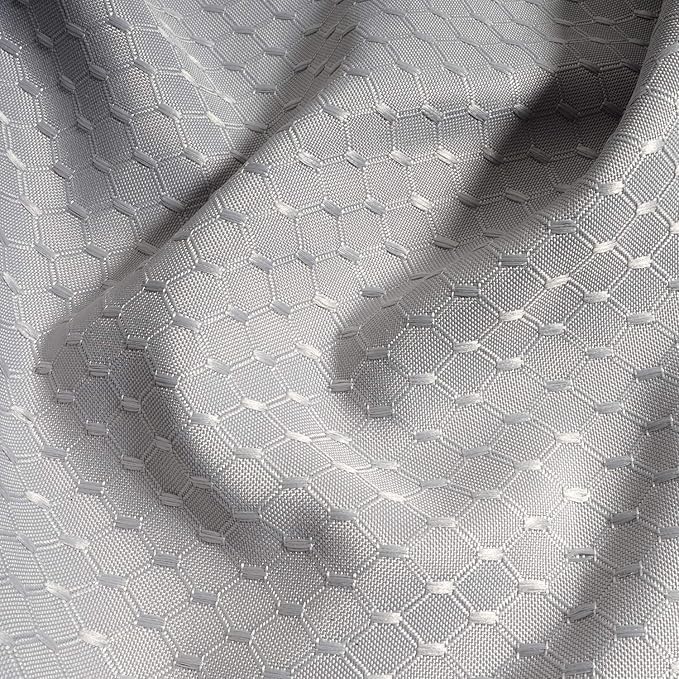 UFRIDAY Gray Waffle Weave Fabric Shower Curtain with Mesh Window, Stall Size Shower Curtain 36 X 72 inch,Heavy Duty Decorative Bathroom Curtain, Spa-Like Hotel Luxury, Water-Repellent,Gray