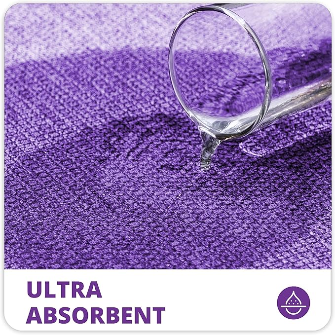 Bath Mat,Ultra Thin Bathroom Runner Rugs,Large Bath Mats for Bathroom,Quick Dry,Non-Slip,Machine Washable,Low Pile,Bath Rug,Shower Outside,Sink,Home Decor Accessories.Purple,3'x4'(36x48inch)