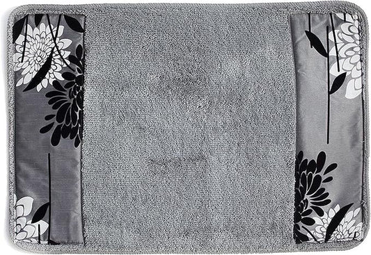 Zahari Home Erica Bathroom Rug Luxury Bath Rug Washable Beautiful Shower Mat Unique Design Stylish Non Slip Shower Mat Grey Rug Bath Shower Tub Decor