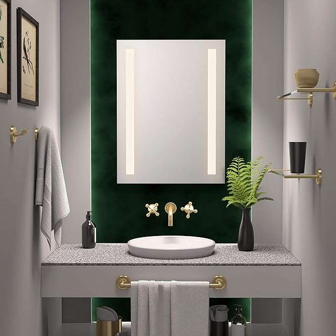 Gatco 5054 Designer II Double Towel Bar, Wall-Mounted Bathroom Towel Holder, 24" Length, Brushed Brass Finish