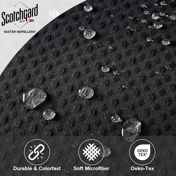 Madison Park Shower Curtain Waffle Weave, Vibrant Dyed, Waffle Shower Curtain 3M Scotchgard Moisture Management, Farmhouse Stall Shower Curtains for Bathroom, Stall: 36x72'' Black