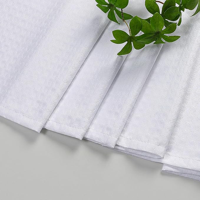 Aiyufeng White Shower Curtains for Bathroom，Dot Like Embossed Textured Waterproof Fabric Shower Curtain，Hotel Luxury Quality & Soft Cloth，Machine Washable，72Wx78L