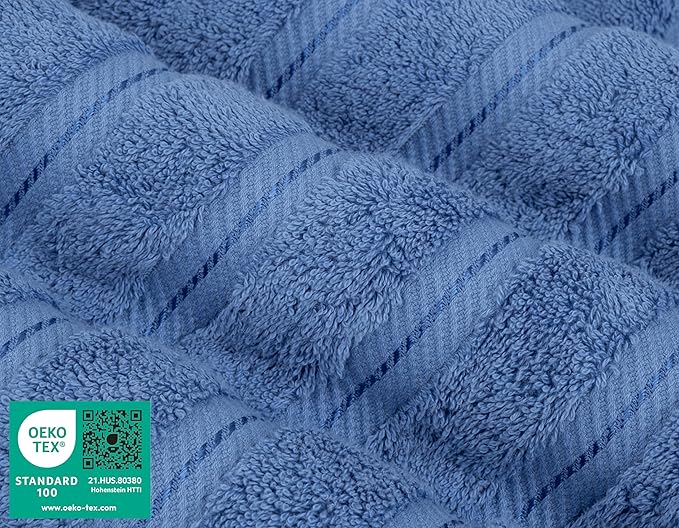 American Soft Linen Luxury Hand Towels for Bathroom, 600 GSM Heawy Weight 16x28 Size 100% Cotton Turkish 4 Piece Hand Face Towel Set, Electric Blue Hand Towels