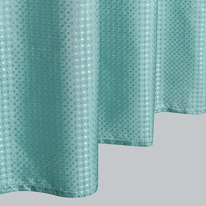 Mrs.Naturall Beach Shower Curtain for The Bathroom Waffle Weave Microfiber Fabric Ombre Ocean Shower Curtain for Coastal Bath Decor,Sea Aqua Green,36x72 Inch