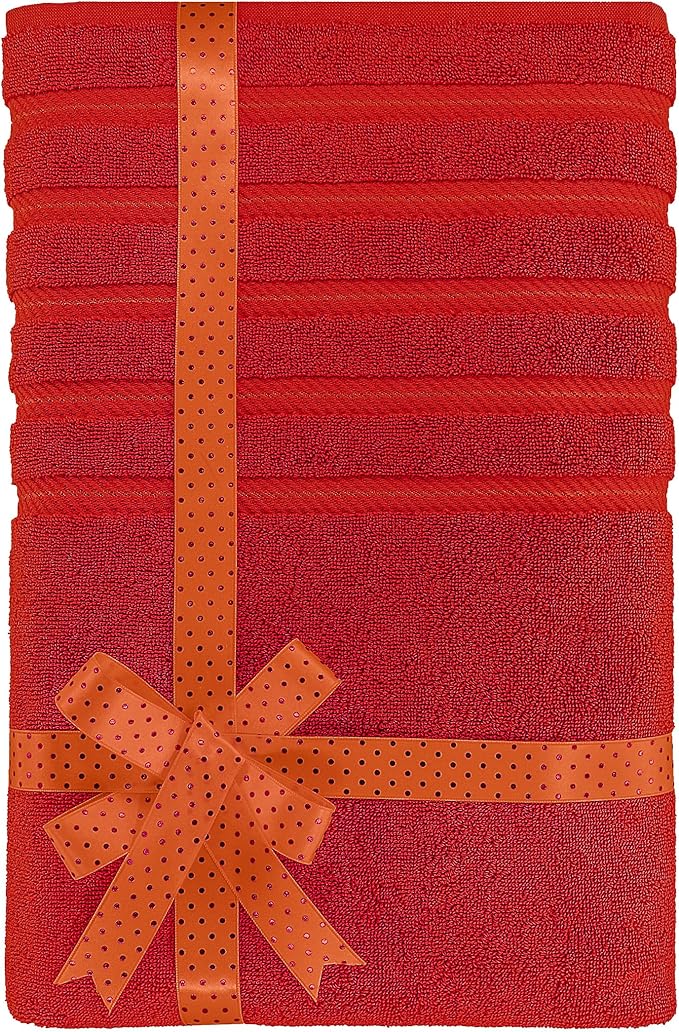 American Soft Linen 35x70 Jumbo Large Bath Towel, 600 GSM 100% Cotton Turkish Bath Sheet, Oversized Luxury Bath Towel for Bathroom Beach and Pool, Red