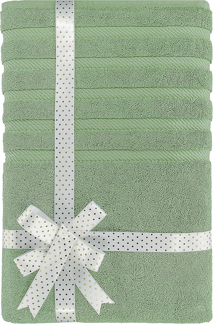 American Soft Linen 35x70 Jumbo Large Bath Towel, 600 GSM 100% Cotton Turkish Bath Sheet, Oversized Luxury Bath Towel for Bathroom Beach and Pool, Sage Green