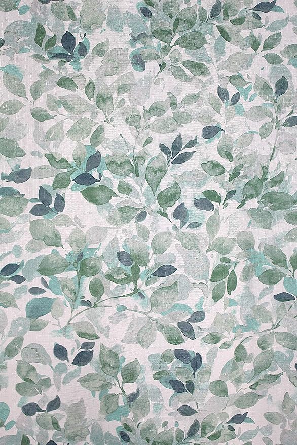 Serafina Home Hotel Quality Fabric Bathroom Shower Curtain: Lush Nature Leaf - Sage Green Grey Teal (Lush Nature, 72 x 70 inches)