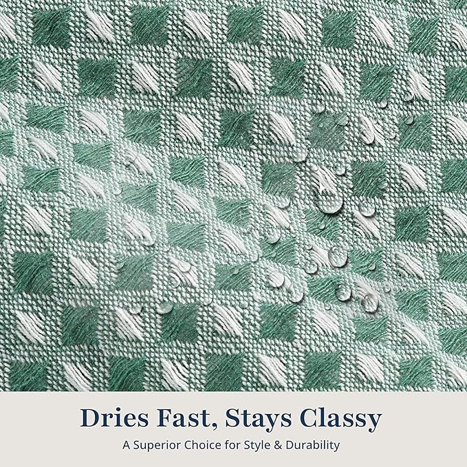 LANE LINEN Premium Shower Curtain - 72 x 72 inches Standard Sized - Spa Inspired Waffle Weave Fabric, Water Repellent, Quick Dry - Easy Care, Machine Washable - Header with Metal Grommets - Sage Green
