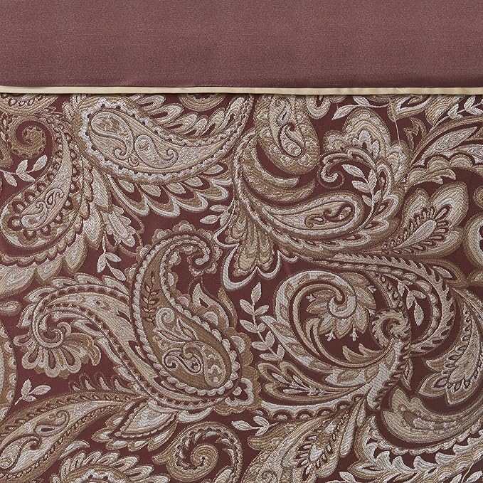 Aubrey Design Stripe Top Modern Shower Curtain, Jacquard Traditional Shower Curtains for Bathroom, 72 X 72, Burgundy