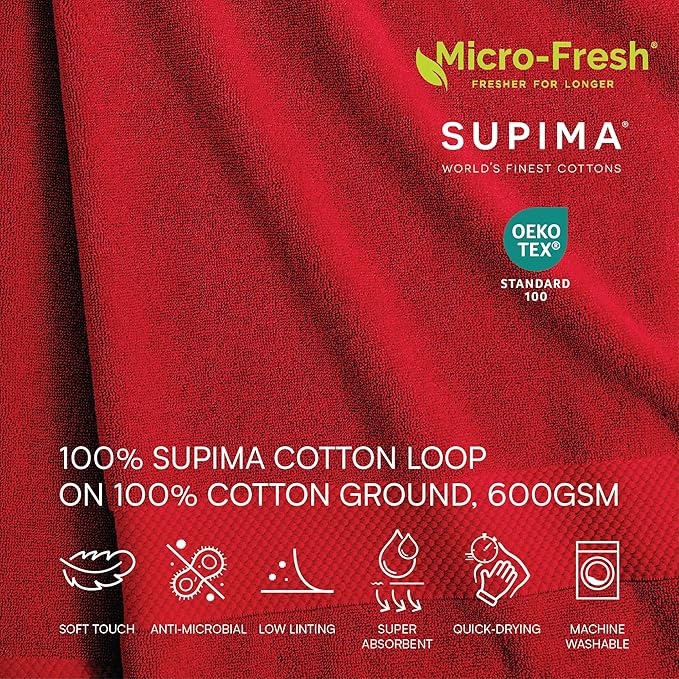 Lacoste Heritage 100% Supima Cotton Bath Towel, Formula One, 30" x 54" – Highly Absorbent & Quick Drying, Premium Super Soft Bath Towel, Bathroom Essential, Gift for All Occasions, Machine Washable