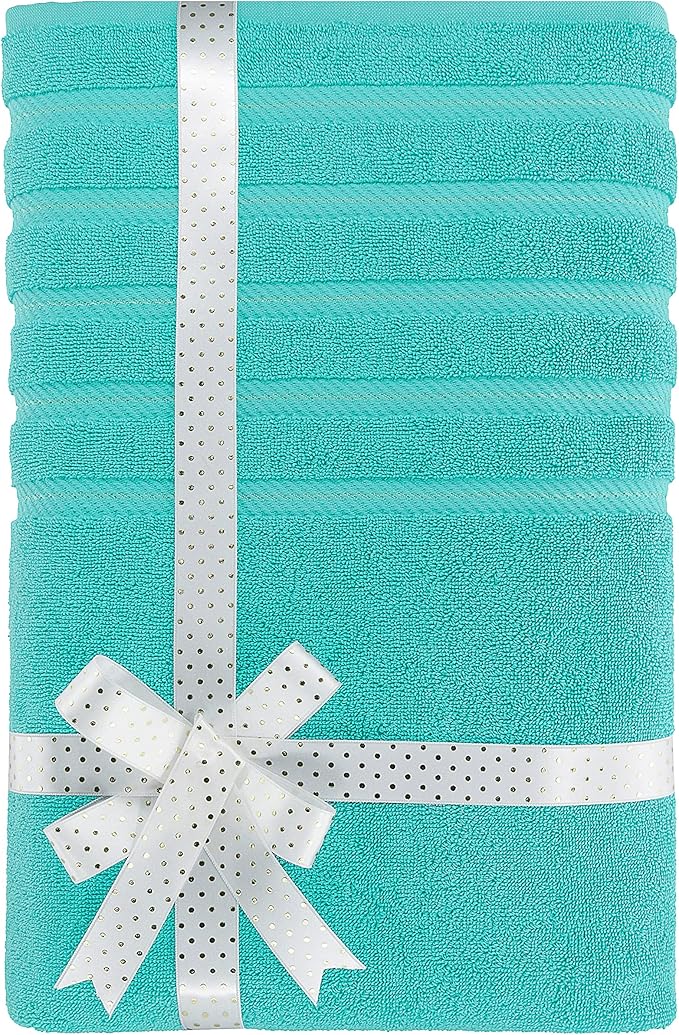 American Soft Linen 35x70 Jumbo Large Bath Towel, 600 GSM 100% Cotton Turkish Bath Sheet, Oversized Luxury Bath Towel for Bathroom Beach and Pool, Turquoise