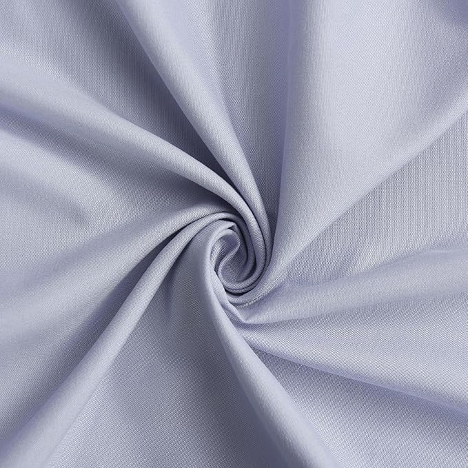 Fog Blue Ruffle Shower Curtain, Vintage Handcrafted Bow Tie Bath Curtain for Master Bathroom, Ruched Microfiber Bathroom Curtain with 12 Buttonholes, 72" W x 72" H (LQ-10)