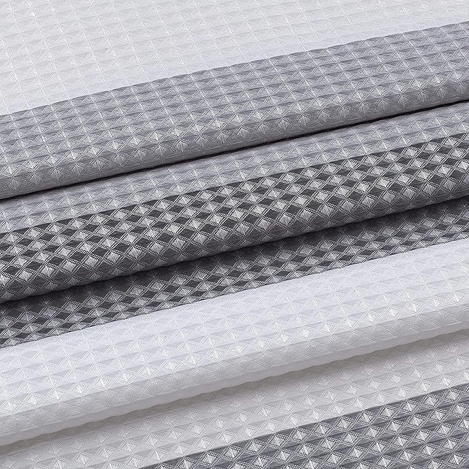 Dainty Home Waffle Weave Waterproof Shower Curtains, Grey 70" x 72", Bath Curtains, Shower Curtain Waterproof Fabric with 12 Roller Ball Hooks