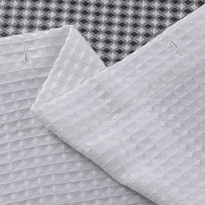 Dainty Home Waffle Weave Waterproof Shower Curtains, Grey 70" x 72", Bath Curtains, Shower Curtain Waterproof Fabric with 12 Roller Ball Hooks