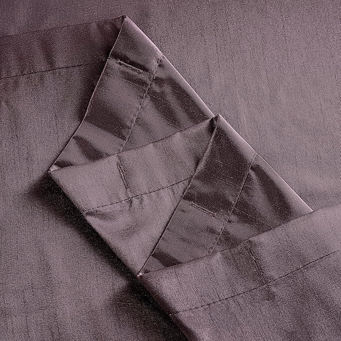 Madison Park Laurel Semi-Sheer Plum Shower Curtain Purple– Lightweight Faux Silk Fabric, 72x72 in, Light Filtering, Modern Style Bathroom Curtain Textured Tufting Detail Modern Mid-Century Bathroom Decor