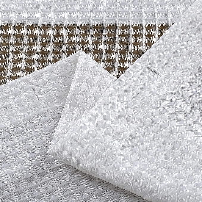 Dainty Home Bathroom 3D Textured Bath Ombre Waffle Shower Curtain Set with 12 Roller Ball Hooks, 70x72 Water Resistant Polyester Fabric. Washable, Durable, Perfect Stylish Shower Curtain Decor