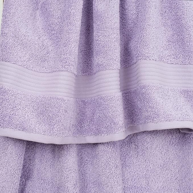 Cotton Paradise 100% Cotton Turkish Washcloth Set for Bathroom, 4 Piece Soft Absorbent Small Towels Wash Rags, Lilac
