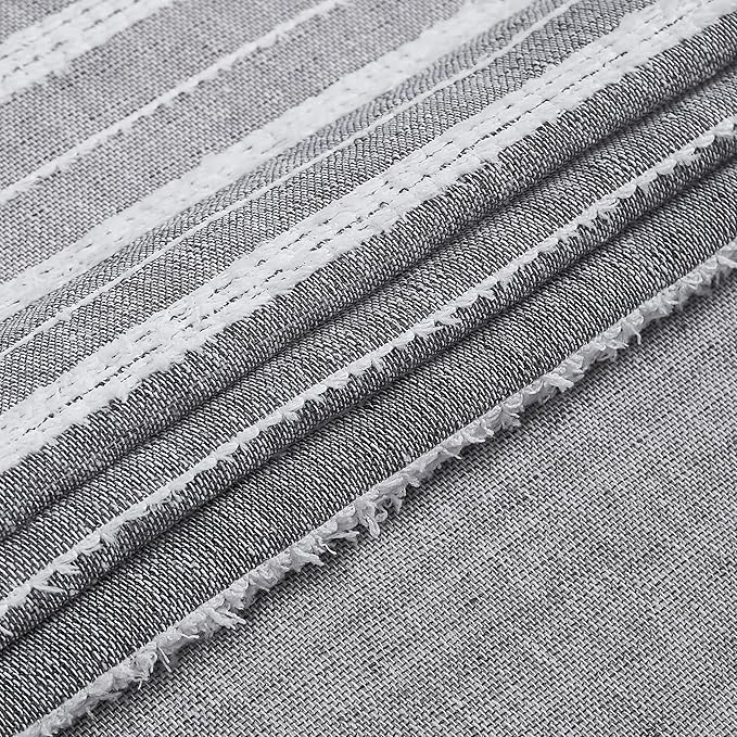 Dainty Home Bathroom Linen Look Bath Shower Curtain 70" x 72" Water Resistant Polyester Blend Fabric Shower Curtain Washable Shower Curtain Perfect Cloth Decor for Stylish Bathrooms