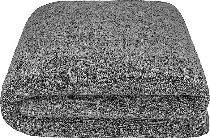 American Soft Linen 100% Cotton 600 GSM Turkish 40x80 Oversized Bath Towel Sheet, Extra Large Adult Towels for Bathroom, Dark Gray Bath Sheet