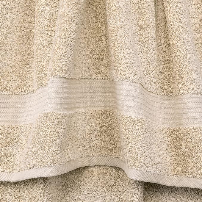 Cotton Paradise 100% Cotton Turkish Washcloth Set for Bathroom, 4 Piece Soft Absorbent Small Towels Wash Rags, Beige