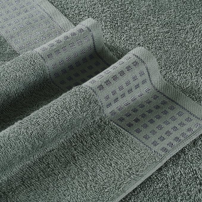 GLAMBURG 100% Cotton 2 Pack Oversized Bath Towel Set 28x55 Inches, Ultra Soft Highly Absorbant Compact Quickdry & Lightweight Large Bath Towels, Ideal for Gym Travel Camp Pool - Jade