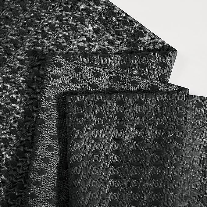 Luxury Dobby Weave Heavy Weight CVC Poly Cotton Blended Fabric Shower Curtain Elegant Hotel Style Fabric for Bathroom, Water Repellent, Machine Washable Dark Gray Charcoal 70x72