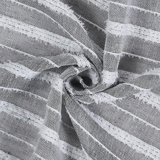 Dainty Home Bathroom Linen Look Bath Shower Curtain 70" x 72" Water Resistant Polyester Blend Fabric Shower Curtain Washable Shower Curtain Perfect Cloth Decor for Stylish Bathrooms