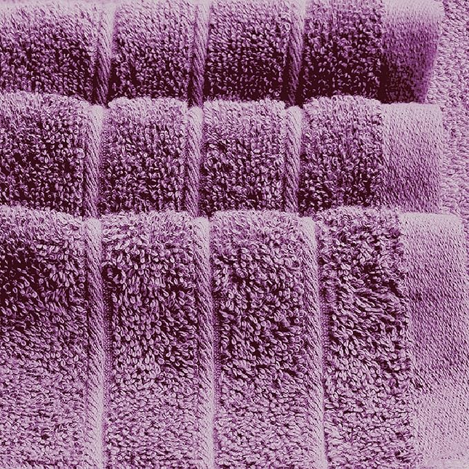 Tens Towels Pack of 8 Towels Set, 2 Extra Large Bath, 2 Hand, 4 Washcloths, 100% Cotton, Lighter Weight, Quicker to Dry, Super Absorbent, Perfect for Bathroom, Purple